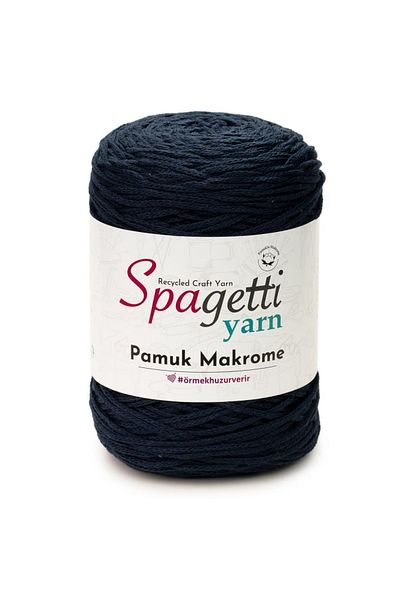 Spagettiyarn Σχοινί μακραμέ από βαμβακερό μπλε Navy Blue