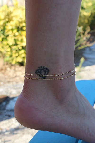Dukkanka 2-Piece Dorica Chain Gold Color Women's Anklet