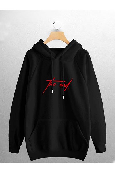 CANDEL Φούτερ Unisex με κουκούλα The End Text Printed