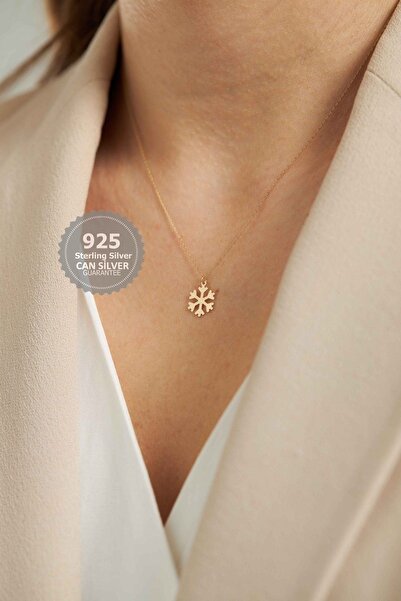 CAN SİLVER 925 Ayar Gümüş Gold Kaplama Kartanesi Kadın Kolye