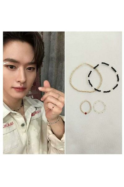 Kpop Dünyasi Stray Kids ''Lee Know'' Bracelet/Ring Set