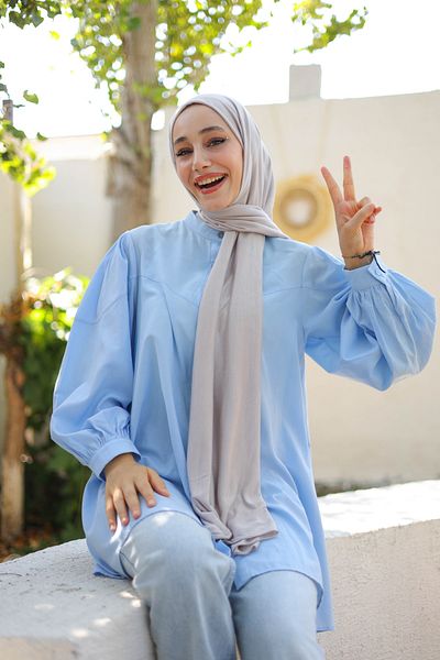 Aksesuar Χτενισμένο βαμβακερό σάλι Hijab Μπεζ