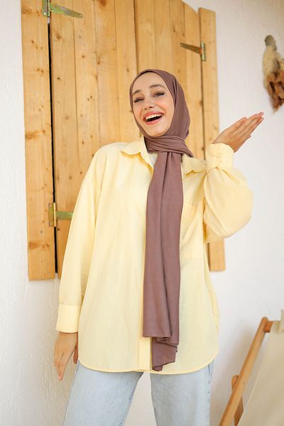 Aksesuar Hijab Combed Shawl Brown