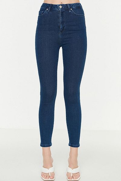 Trn JNS Σκούρο μπλε χρώμα Colorfast Skinny Jeans Παντελόνι