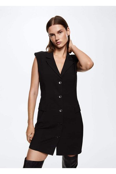 MANGO Woman Dress with Cut-out Back