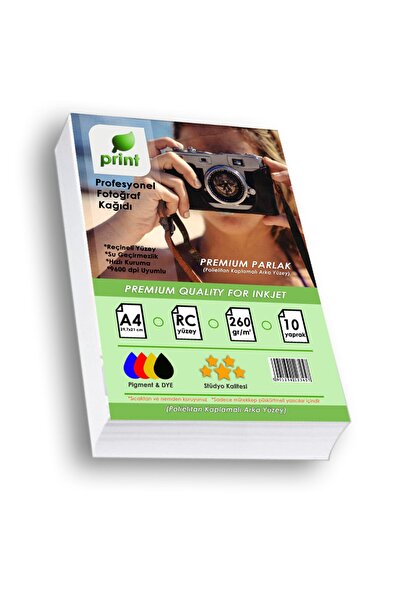 PRİNT Epson L3151 260 Gr A4 Premium Parlak Fotoğraf Kağıdı 10 Yp