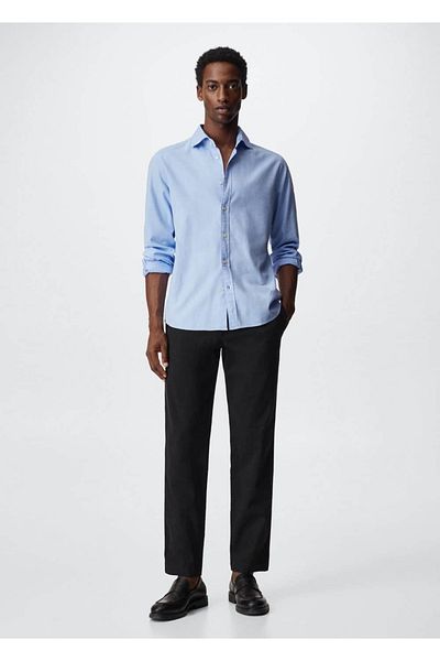 MANGO Man Cămașă Slim Fit din material Oxford