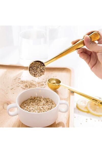 Buffer Coffee Measuring Spoon with Gold Latch - Multifunctional Stainless Steel