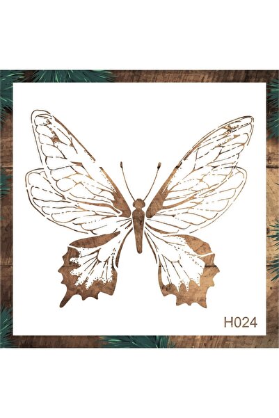 STENCİLTASARIM H024 Kelebek- Dekoratif Duvar, Eşya,Kumaş,Fayans Boyama Şablon...