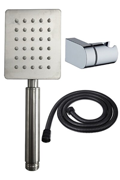 Genel Markalar Pera Shine Krom Paslanmaz Duş Başlığı + Siyah Duş Hortumu + L ...
