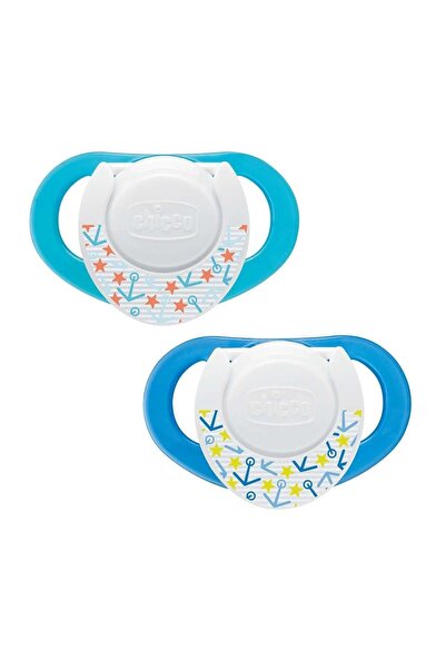 Chicco Yeşil Mavi Beyaz Renkli Physioforma Compact Emzik (6-12 Ay) 2'li