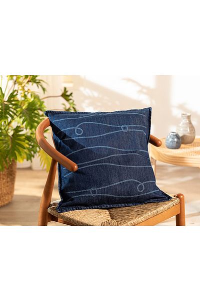 English Home Κάλυμμα μαξιλαριού ριχτάρι 45x45 εκ. Indigo Knotted Denim