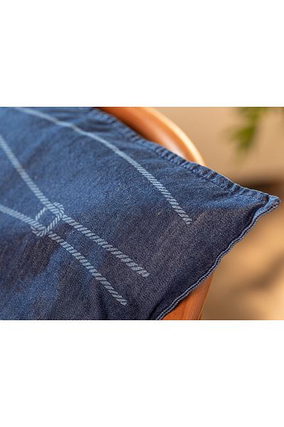 English Home Κάλυμμα μαξιλαριού ριχτάρι 45x45 εκ. Indigo Knotted Denim