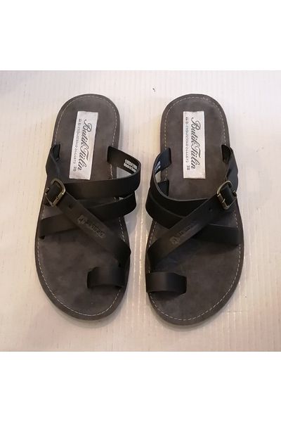 Butik Tülin للجنسين جلد طبيعي محروق أسود برونزي مشبك من جلد الغزال داخل إيفا نعل مرن إصبع القدم