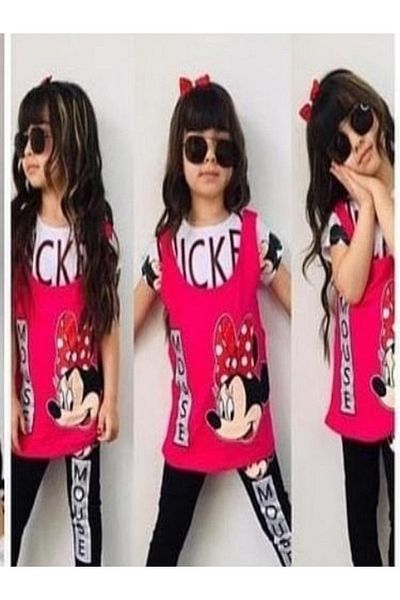 Minnie Mouse بدلة ثلاثية وردي بناتي