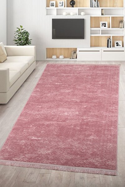 Dokumacıoğlu Saltanat Pudra Leke Tutmaz Yıkanabilir Kaymaz Yolluk Yumuşak Püs...