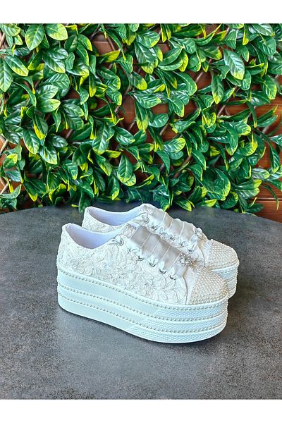 Ayakkabı Tutkusu Stilo ® Ivory Bridal Shoes 7cm Height Extreme Comfortable Neat Posture New Sports Bridal Shoes
