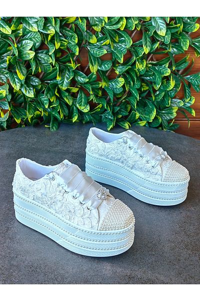 Ayakkabı Tutkusu Stilo ® Ivory Bridal Shoes 7cm Height Extreme Comfortable Neat Posture New Sports Bridal Shoes