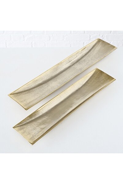 BOLTZE HOME 2'li Gold Dikdörtgen Dekoratif Kase 3cm-5cm Seti