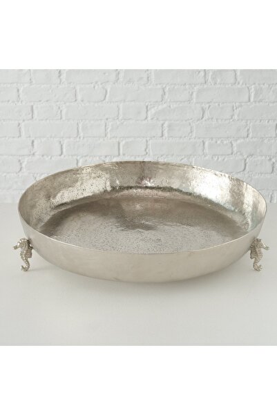 BOLTZE HOME Gümüş Ayaklı Dekoratif Yuvarlak Kase 8,5 X 41 Cm