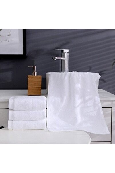 Osmanlı Home Concept 10 Adet Beyaz Otel Havlusu %100 Pamuk El & Yüz & Baş Hav...
