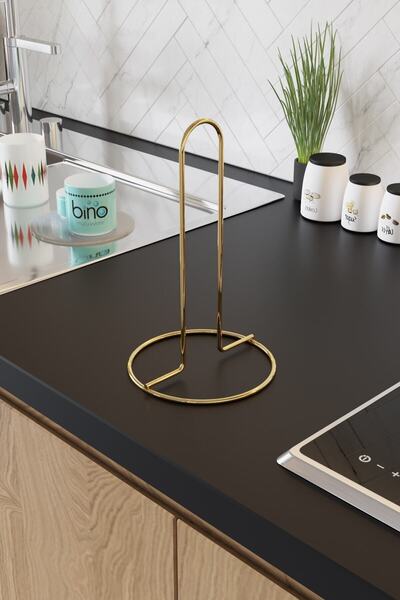 Bino Gold Plated Stainless Filled Steel Towel Napkin Holder, Metal Towel Holder