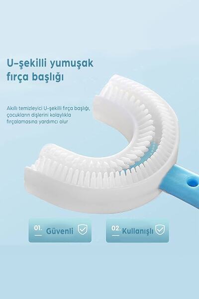Aslıhane U Şeklinde Bebek Diş Fırçası Mavi (2-6 Yaş)