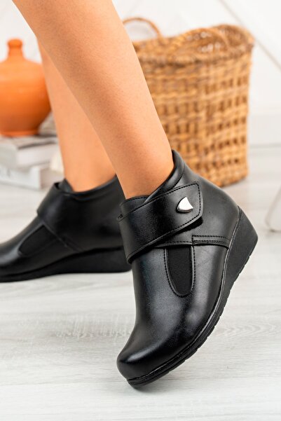 AYAKKABI BÜYÜSÜ Ortopedik Içleri Elyaflı Termo Taban Cırtlı Günlük Bayan Bot