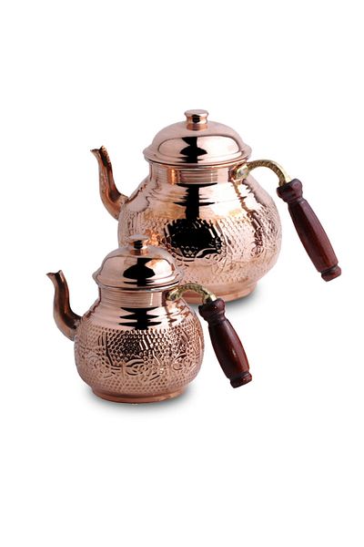 ANTEPSEPETİ Tughra Copper Embroidered Teapot