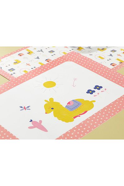 English Home Pink Lama 4-Pece American Service - 42x29 εκ