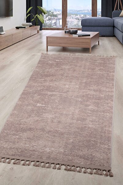 Dokumacıoğlu Nova Kahve Leke Tutmaz Yıkanabilir Kaymaz Yolluk Yumuşak Püsküll...