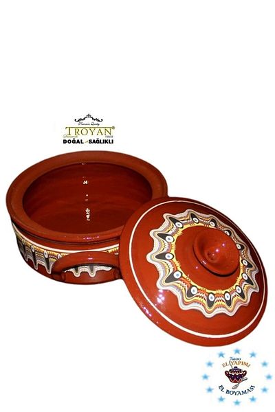 TROYAN 1868 100% Hand Painted Natural Healthy Pot CasseroleFull Glazed Traditional Ceramic Pot