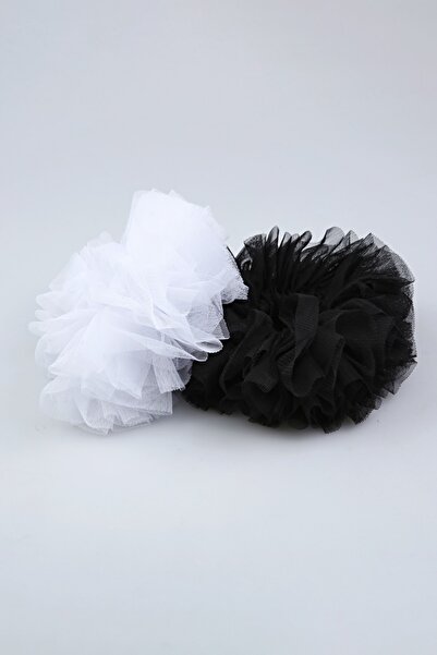 ada sanatsal Κούμπωμα από τούλι 2 τεμάχια ασπρόμαυρο