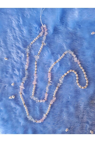 SİLYA AKSESUAR Pembe Kuvars Doğal Taş Telefon Charm Telefon Askılığı Telefon ...