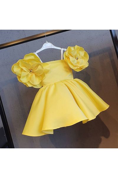 SCSTİL Yellow Shoulder Floral Dress