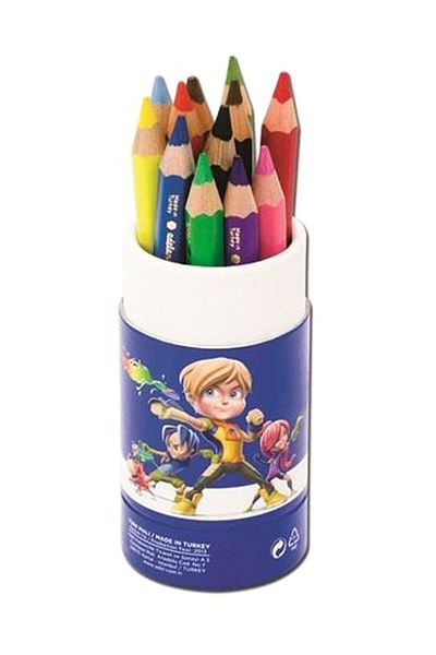 Adel Jumbo Cardboard Tube Paint Pen 12 Colors Half Size (5,4mm)