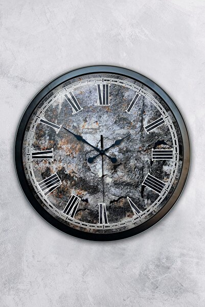 AİB STORE هدية ساعة حائط معدنية سوداء مقاس 40 سم