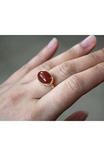 NSA SILVER Kahverengi Akik Taşı Gümüş Yüzük 925 Ayar