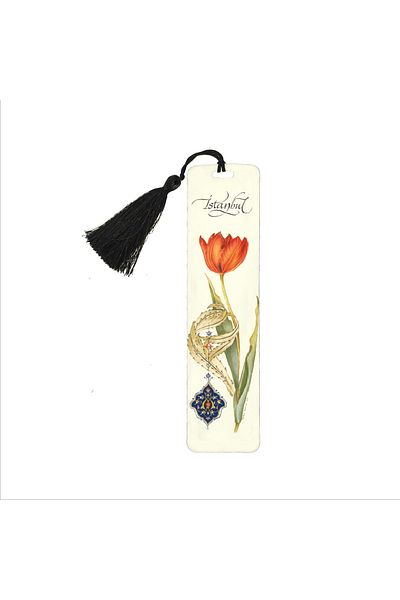 Sadrazam Tezhipli Tulip Printed, Φούντα σελιδοδείκτης (δώρο σελιδοδείκτης, σελιδοδείκτης-093)