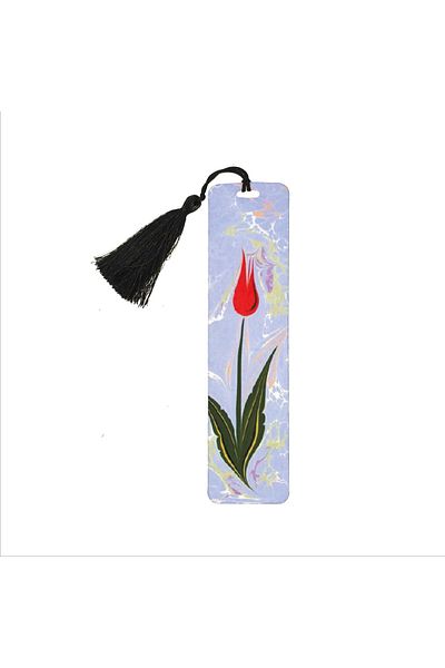 Sadrazam Ebru Printed, Tasseled Bookmark (gift Bookmark, bookmark-096)