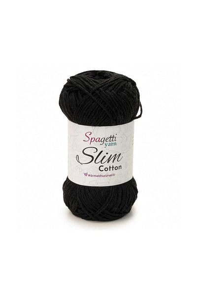 Spagettiyarn Slim Cotton Plus Μαύρο Πλεκτό Νήμα