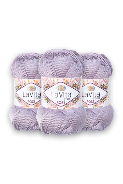 LaVita Yarn Rose 3 Pack Amigurumi, Punch, Etamine, Πλεκτό Χέρι Σπάγγος Taka Yarn (5127-lilac)