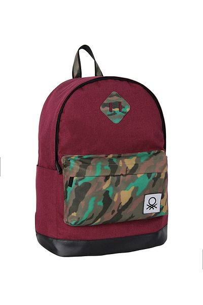 Elif Benetton Casual Claret Red Backpack - 70427
