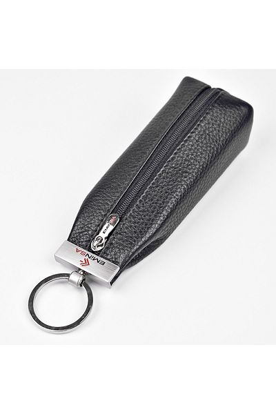 Eminsa Genuine Leather Black Keychain