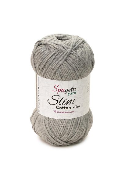 Spagettiyarn Slim Cotton Plus Γκρι Πλεκτό Νήμα