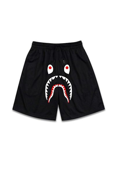 Machetta Unisex šortky z česané bavlny s potiskem Bape Shark