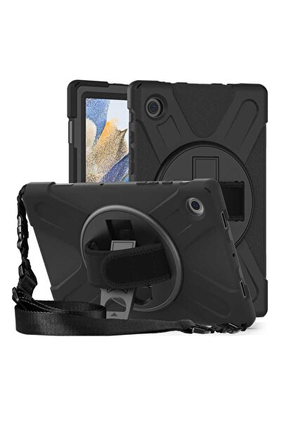Samsung Galaxy Tab A8 10.5 Sm-x200 2021 Case Defender Strap Armored Tank Case Black