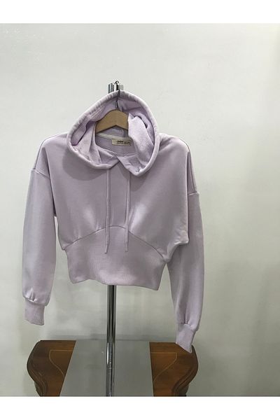 Çikoby Girl's Low Back Corset Crop Hooded Sweatshirt