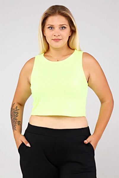 Seamoda Γυναικείο άνετο εσώρουχο με στρογγυλή λαιμόκοψη σε μεγάλο μέγεθος Sports-neon Yellow