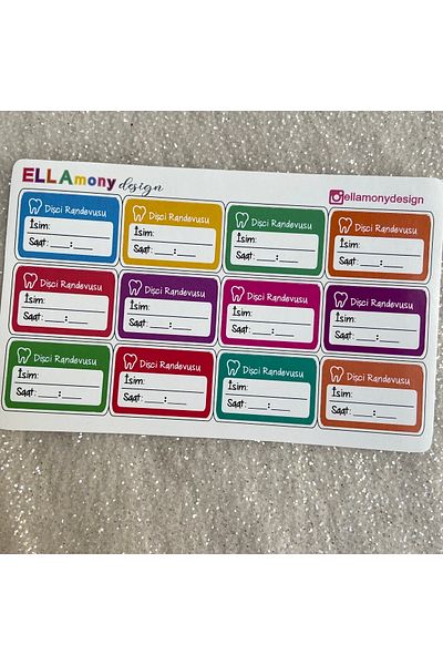 Ellamony ملصق مخطط - ملصق جدول الأعمال - ملصق تتبع مواعيد طبيب الأسنان قطعة واحدة